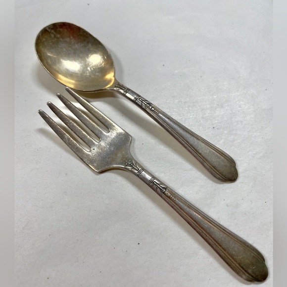 6-pc Vintage Silver Plate Nursery Forks and Spoons - Picture 10 of 16